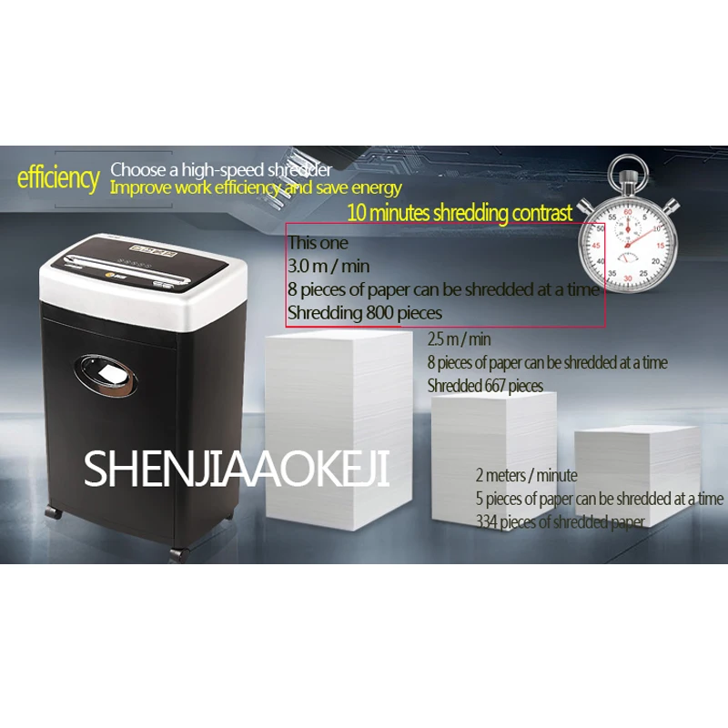 

Electric Shredder Suitable for office home Mute file shredder High Power Granular broken nail energy saving durable 220V 250W