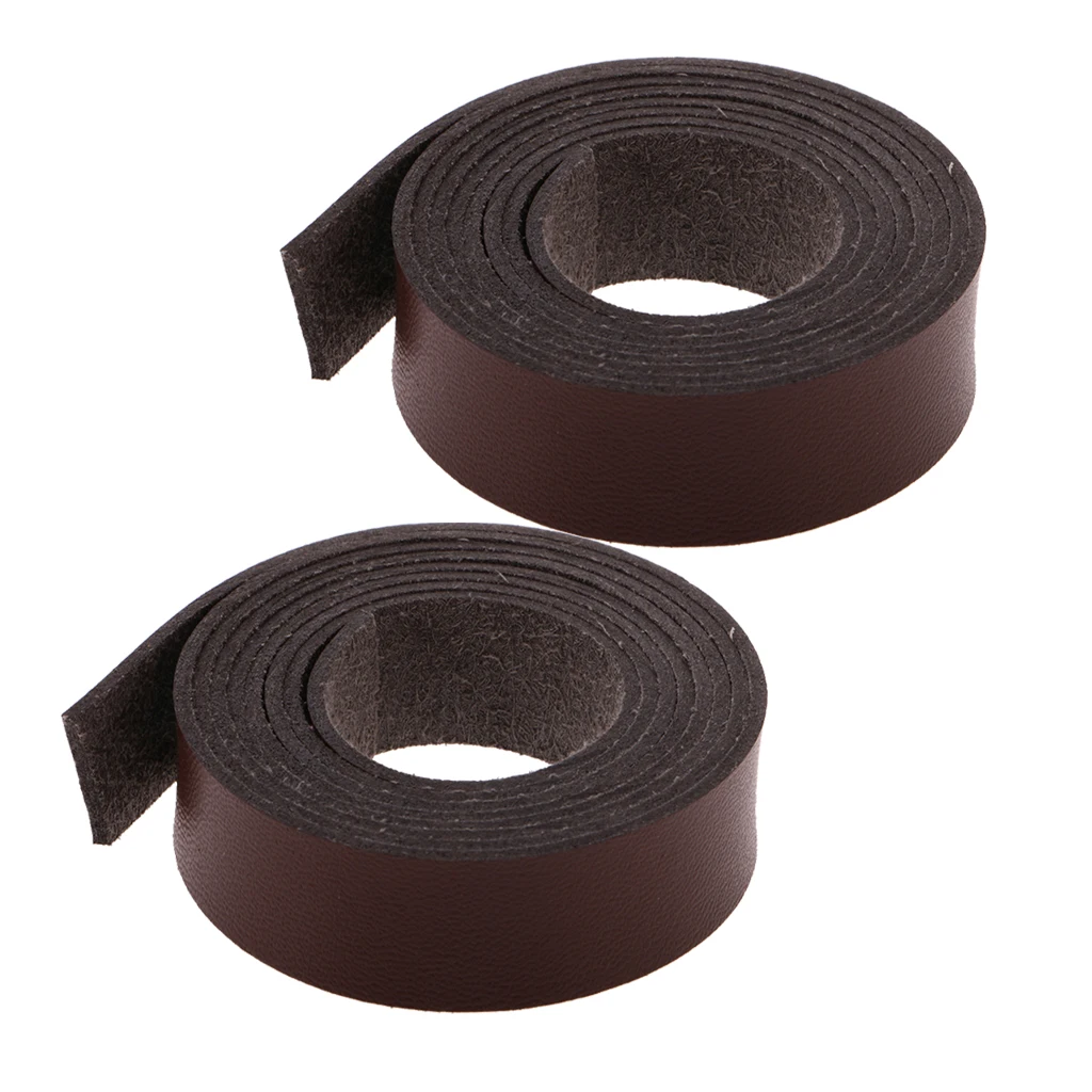 2 Meters Long 15/20mm Wide PU Leather Strap Durable Strips Sturdy DIY Belt Crafts Accessories Coffee