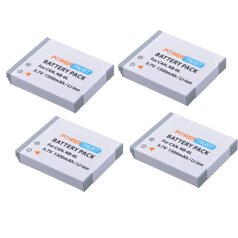 4x 1300mA NB-6L NB-6LH NB 6L Battery NB6L for Canon PowerShot IXUS 310 SX275 SX280 SX510 200 105 210 300 S90 S95 SD1300 SD1200