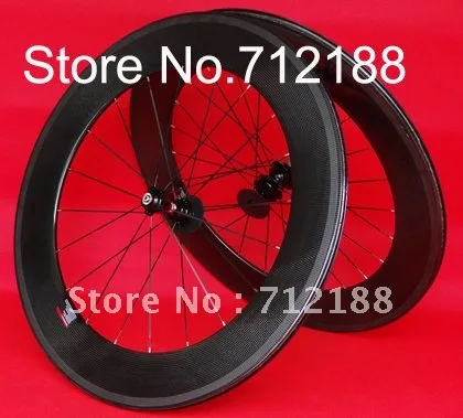 CW08 - Full carbon Road bike 700C clincher wheelset  88mm - Clincher Rim + Spokes + hub + QR skewers