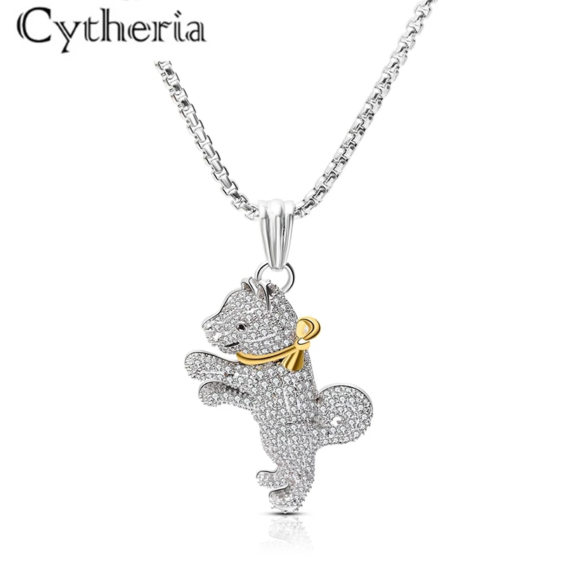 

new fashion silver color full crystal rhinestone charm necklace unisex animal pet dog necklace jewelry gifts