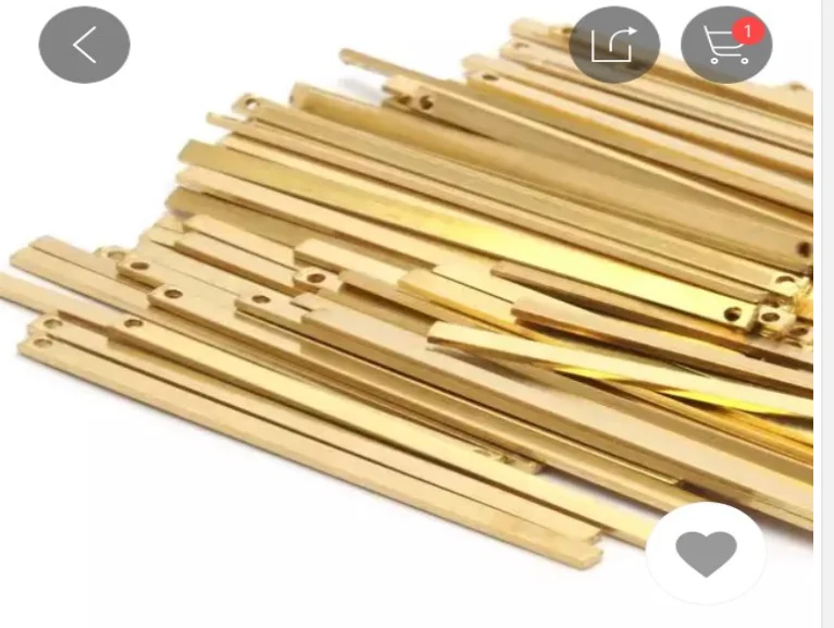

Jewelry findings Brass sheets 44x2x1mm custom made