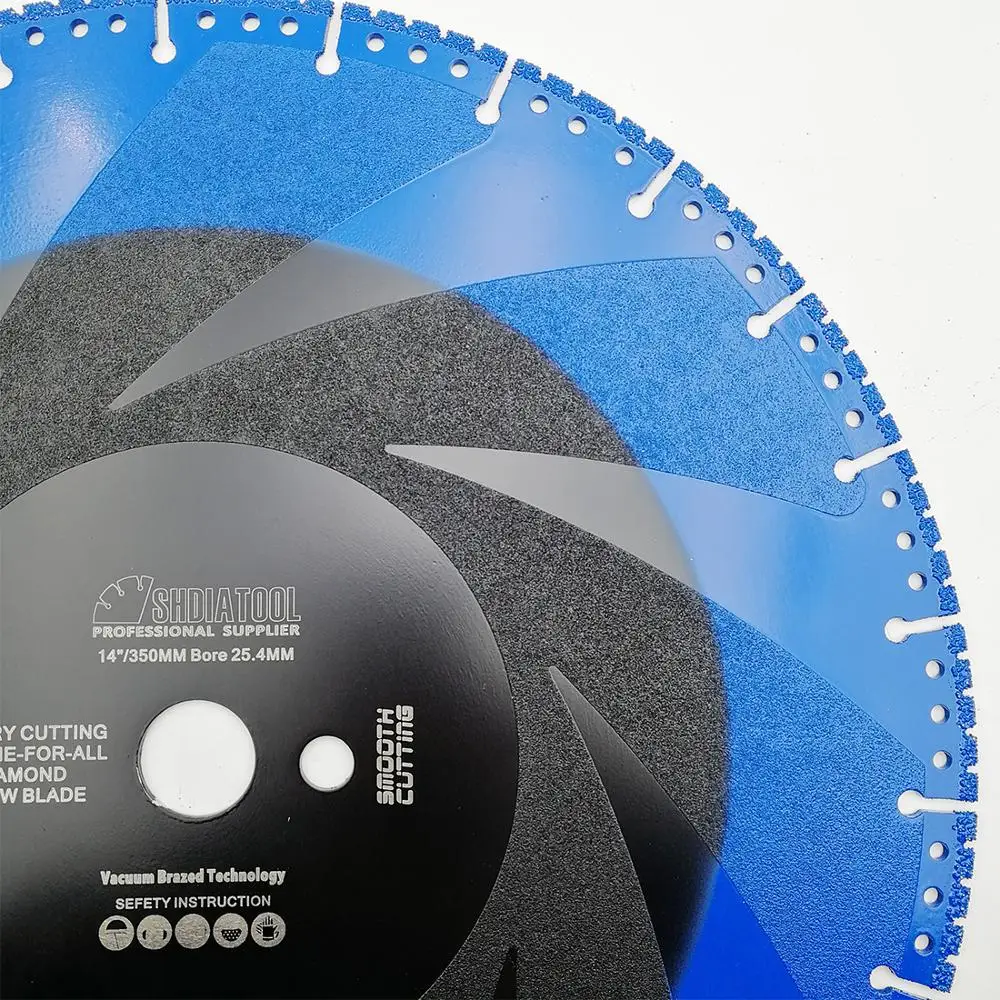 DIATOOL 2pcs 350mm Vacuum Brazed Diamond Blade For All Purpose 14" Demolition Blade For Stone Iron Steel