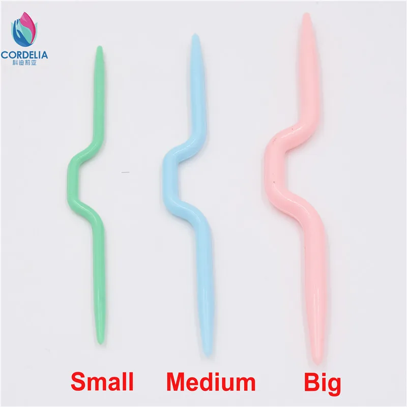 11  10 9 cm long factory price 3 pcs curved needles as knitting pins for home craft accessories crocheting hooks as tools set