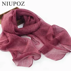 New Design Luxury Women Foulard Brand Solid 50% Silk 25% Wool Scarf Especially Elegant Shawl Long Wrap High Quality M209