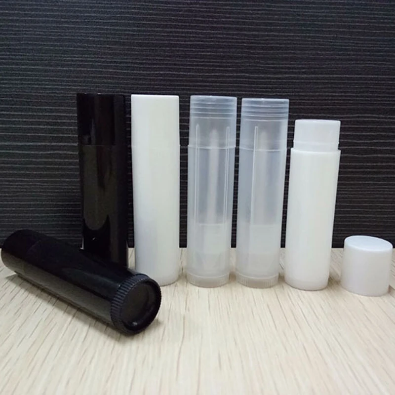 

5g Empty Lip Balm Tubes Containers Transparent White Black Lipstick 5ml Lotion Container Glue Stick Travel Bottle 100pcs/lot