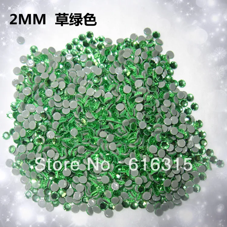 Small Size Of SS6 2MM Peridot Crystal Hot Fix Flat Back Rhinestone In Bag,Clothing,Nail Art Design Free Shipping