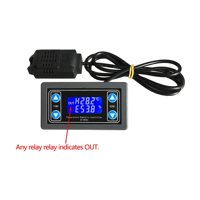 Thermostat Temperature Humidity Control Thermometer Hygrometer Controller Module Relay DC 12V LED Digital Display Dual Output