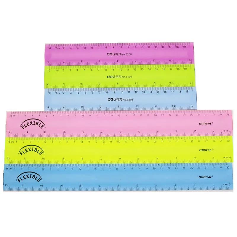 Soft ruler Blue Purple Green 20CM 30CM Rulers Any Bending Student Stationery Office Supplies Gift Creative Stationery Rule