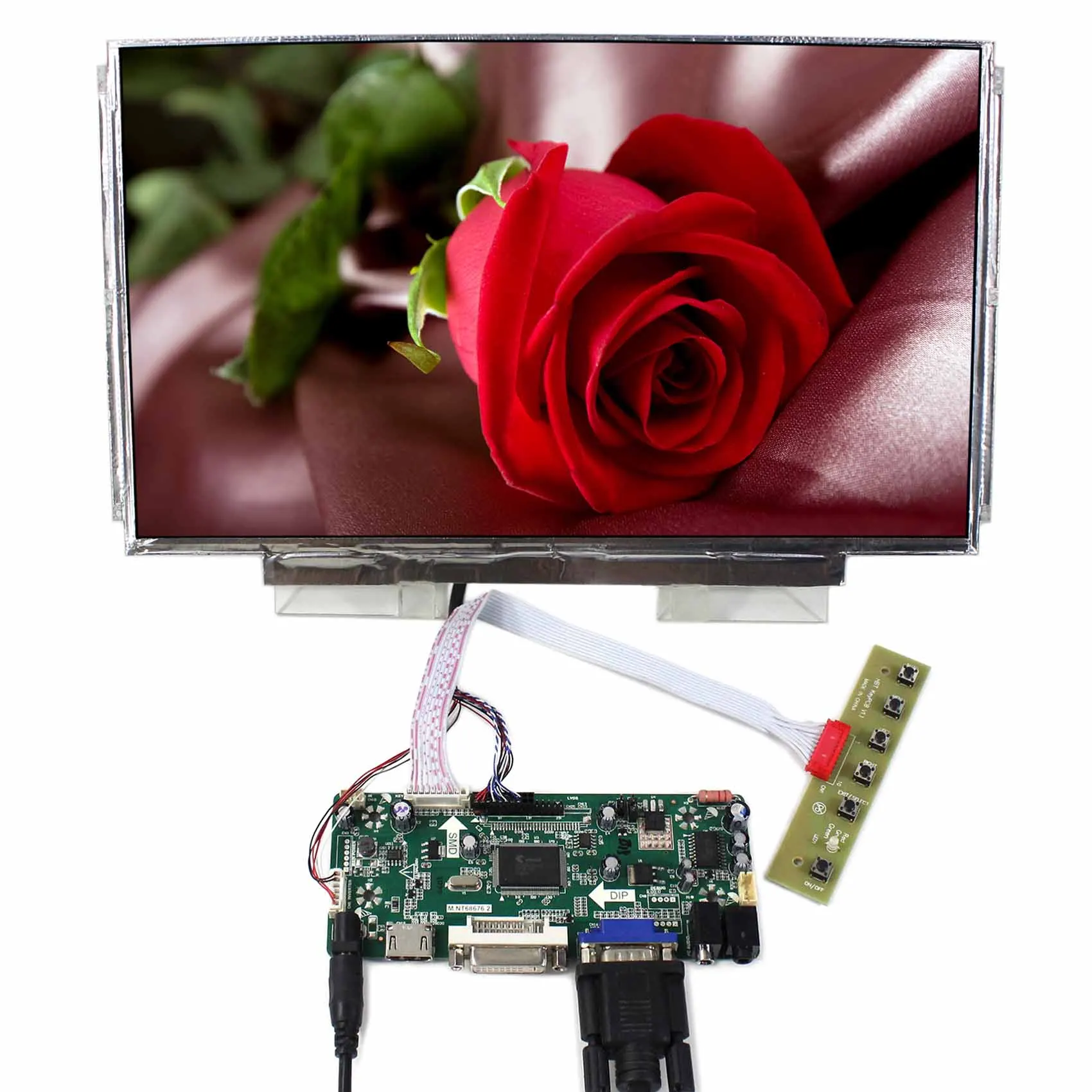 HD MI VGA DVI LCD Control Board With 13.3inch 1366x768 N133BGE B133XW01 LCD Screen