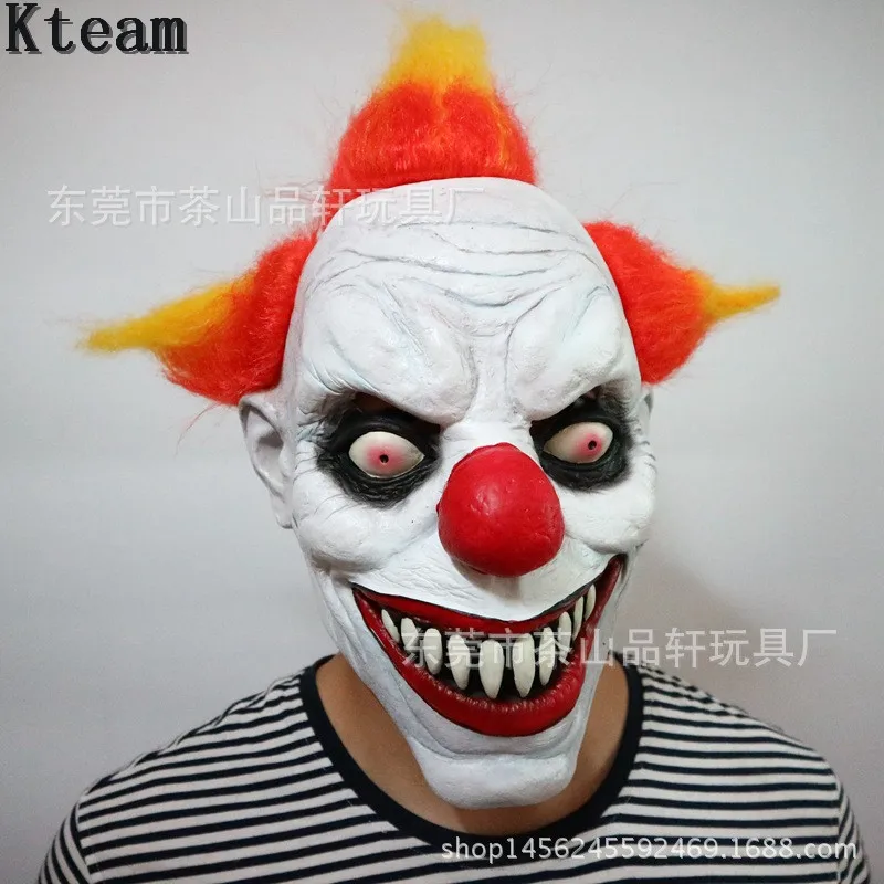 Hot Sale Joker Clown Costume Mask Creepy Evil Scary Halloween Clown Mask Adult Ghost Festive Party Joker Mask Supplie Decoration