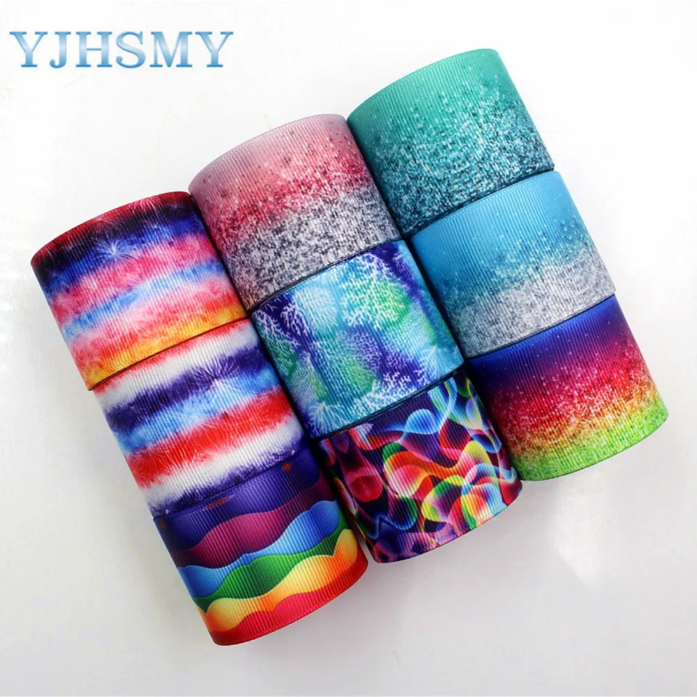 YJHSMY C-17928-632,38 mm 5 Yards Colorful Thermal transfer Printed grosgrain Ribbons,clothing Accessories DIY package Material