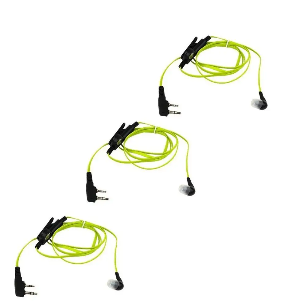 3pcs Yellow 2PIN Earpiece For BAOFENG UV5R 888S KENWOOD TH D7/F6/22/225 HYT TYT