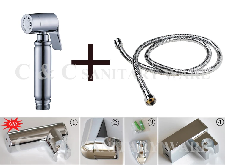 

With 150 cm Stainless Steel Hose And Holder (Gift), Muslim Handheld Shattaf Bidet Toilet Shower Spray A2007S