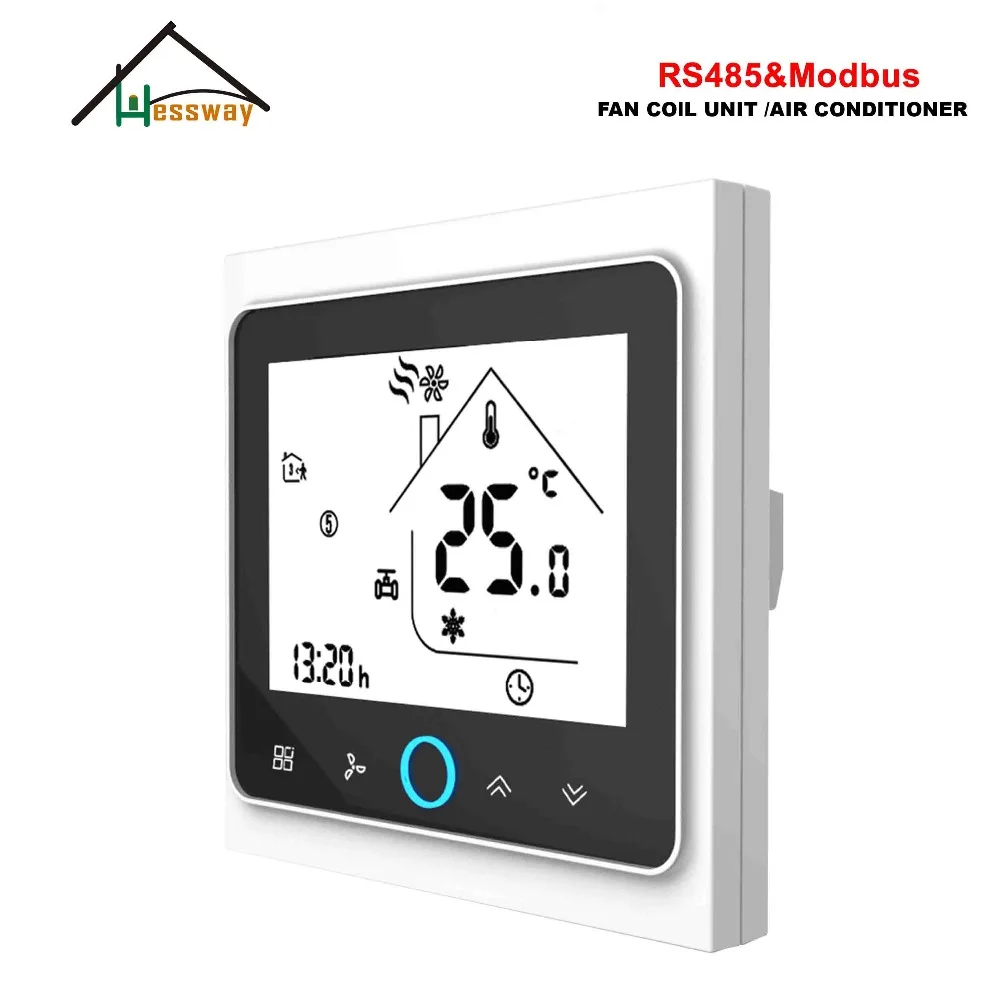 HESSWAY 3 Speed RS485 RTU MODBUS Thermostat Control AC95-240V,24AC for Smart Cool Heating Switch