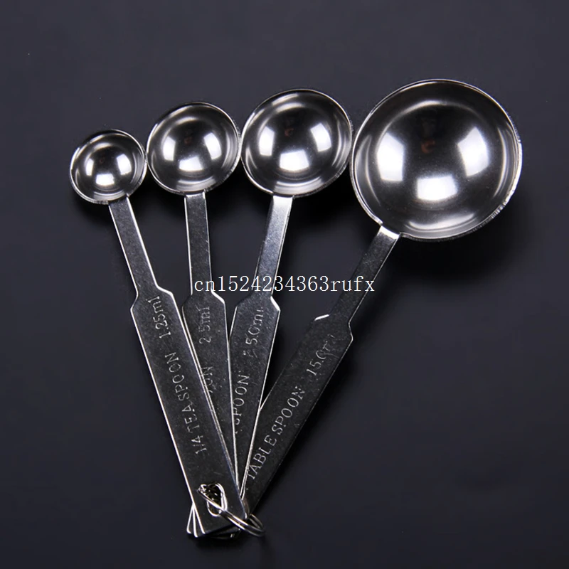 100Sets Stainless Steel Measuring Spoon Measure Scoop Tea Cooking Baking Kitchen Tools for Cup Coffee