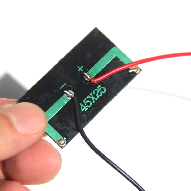 BUHESHUI Mini 0.125W 5V Pannello Solare Policristallino Cella Solare Epossidica con Filo FAI DA TE Sistema Solare Kit Educativi 45*25MM 10 PZ