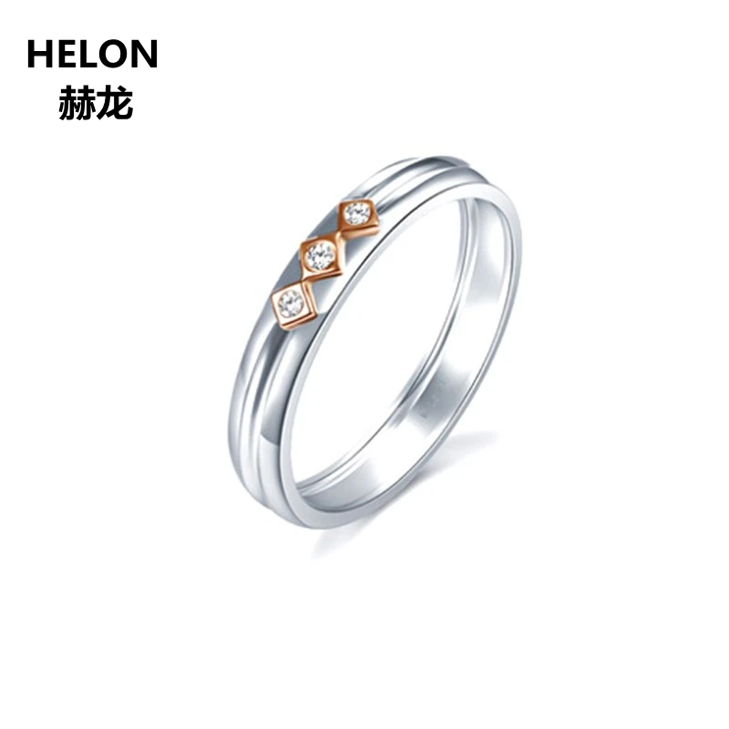 0.03ct Sĩ/H Full Cắt Kim Cương Tự Nhiên Nhẫn Đính Hôn Cho Cho Nữ Vàng Trắng 14K Cưới Nhẫn Cho Nam tình Nhân Nhẫn Đôi Nhẫn Cặp