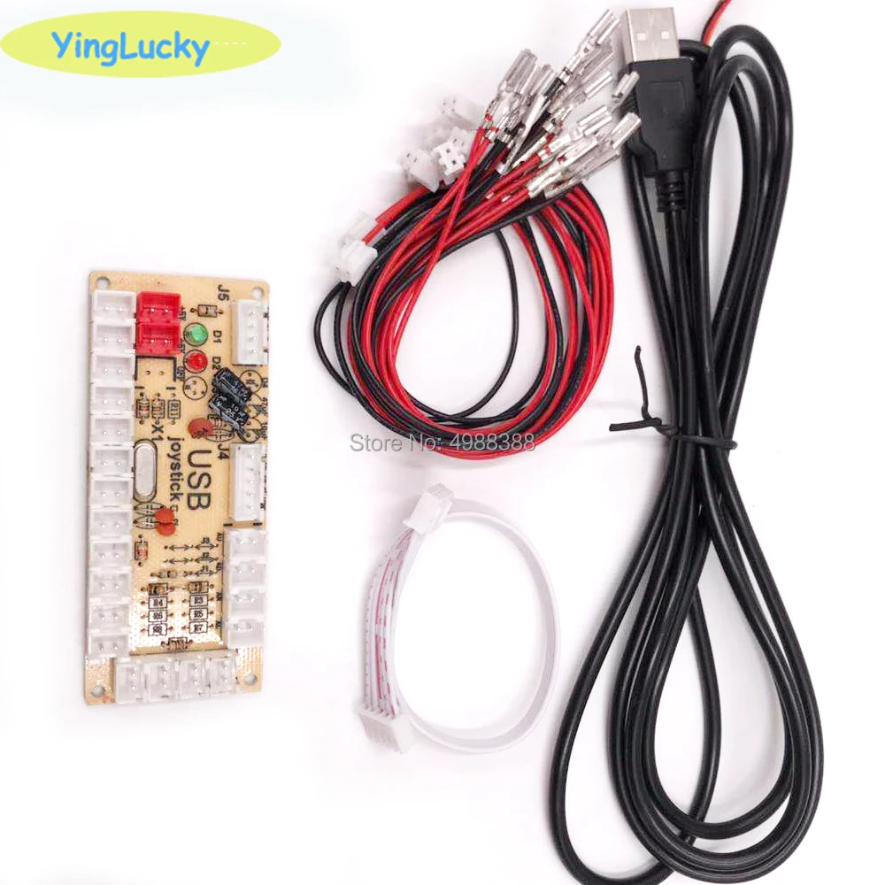 2X Zero Delay Arcade USB ENCODER PC TO JOYSTICK FOR 5PIN SANWA &JOYSTICK & 2.8MM BUTTON