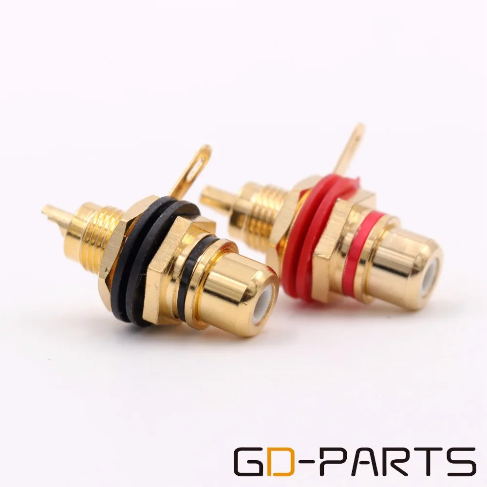 Gold Plated Brass Female RCA Jack Connector Audio Video TV Signal Terminal Socket Panel Chassis Mount Hifi DIY