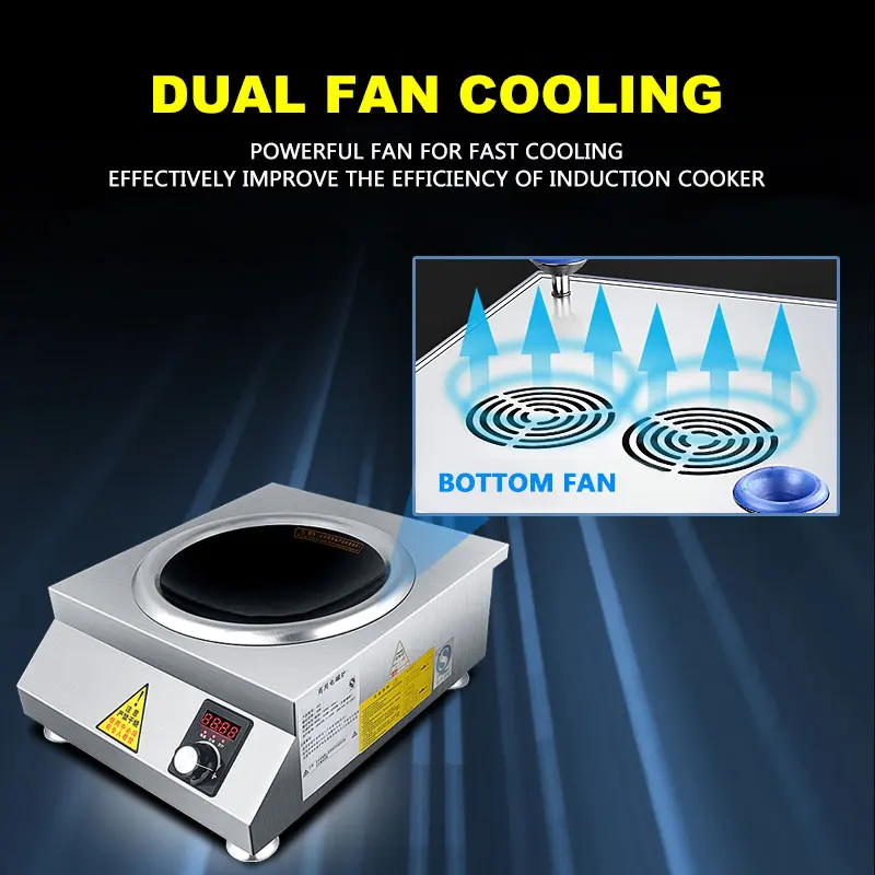 Коммерческая кухонная индукционная плита 6000 Вт вогнутая высокомощная взрывоопасная Плита Кухонная гостиничная настольная машина для приготовления пищи