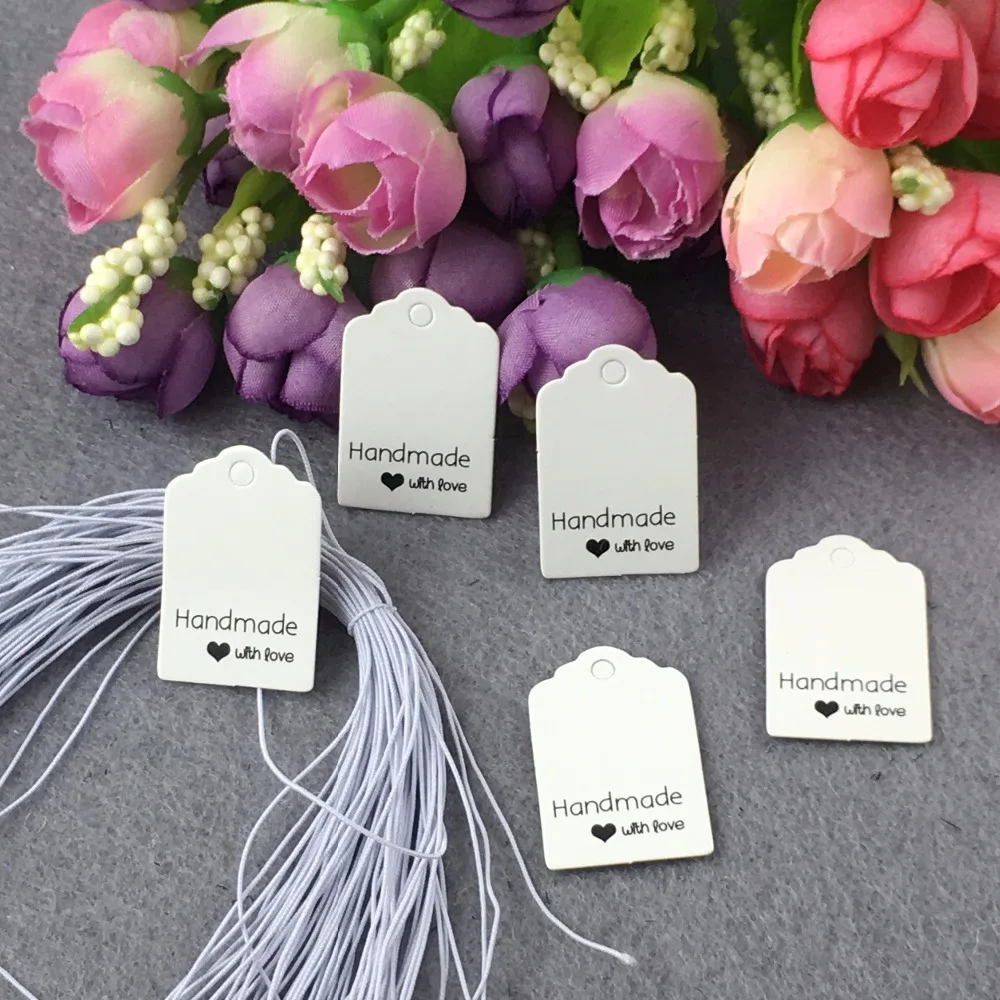 3*2cm Price Tags 200pcs Blank Hang Tags+200PCS Strings print