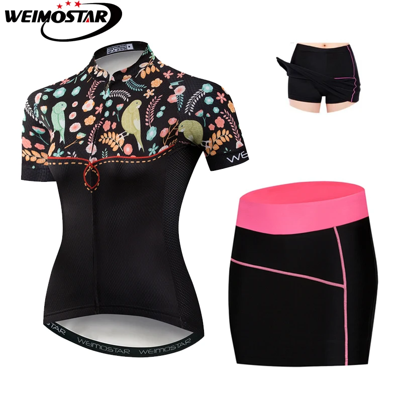 Cycling Jersey Set Women 2021 MTB Bike Jersey Gel Shorts Cycling Skirt Shorts Suit Ropa Ciclismo Riding Bicycle Clothing Pink