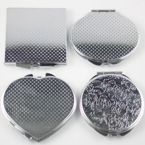 

40pcs/lot Blank Compact Makeup Mirror Metal Portable Folding Mirror Free Shipping