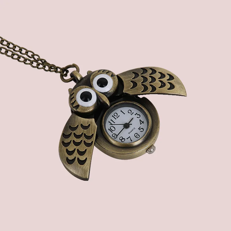 Montres de poche rétro en forme de hibou, montre à Quartz de qualité, Design Bronze rétro, offre spéciale, 2016