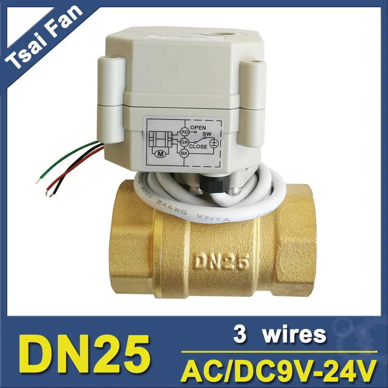 

2-Way Brass 1'' Electric Ball Valve DN25 Electronic Operated Valve BSP/NPT Full Port Motorized valve CE certified IP67