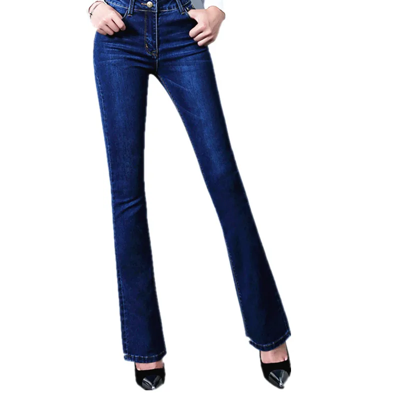 Pantalon et Capris taille haute élastique pour femmes, nouvelle marque 2019, grande taille, couleur unie, qualité moyenne, jambes larges