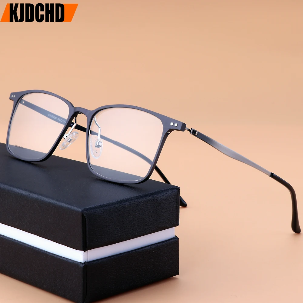 

New Titanium Alloy Optical Glasses Frame Men Ultralight Square Myopia Prescription Eyeglasses Male Metal Full No screws Eyewear