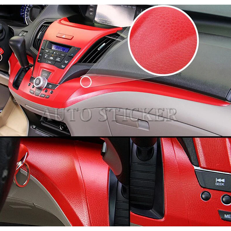 

Premium Car Decoration Sticker 152*30m Red Leather Pattern PVC Adhesive Vinyl Film Stickers With Air Free Bubble