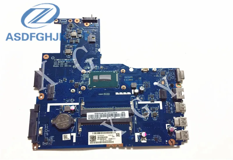 laptop Motherboard For Lenovo B40-70 Motherboard DDR3 with SR1EN Cpu Rev: 1 ZIWE1 ZIWB2 ZIWB3 LA-B092P 100% test ok