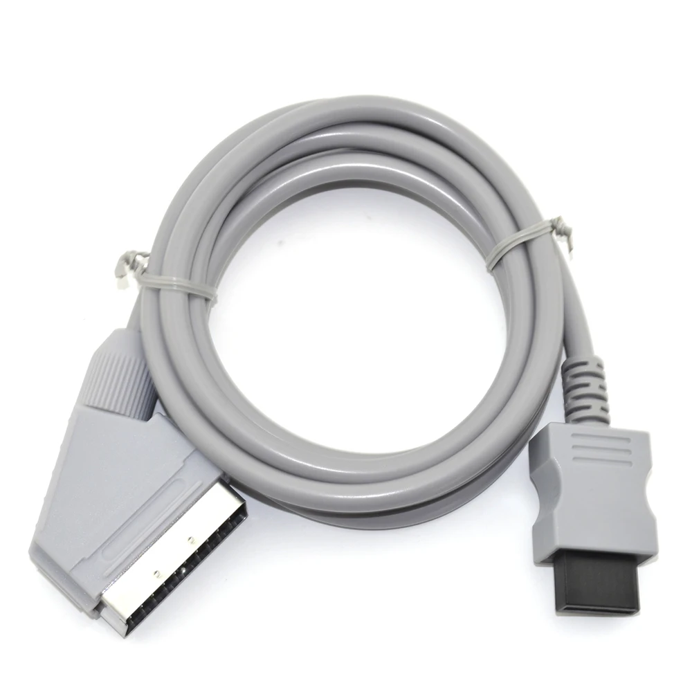 

50 PCS a lot US/EU Plug for Wii Games Console PVC RGB Scart Video 720p/1080i HD HDTV AV Cable/Cord