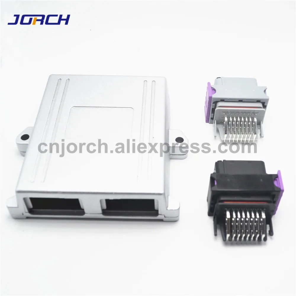 1set 24pin/48pin ECU shell Aluminum box with auto connector plug car on-board controller panel circuit board connectors