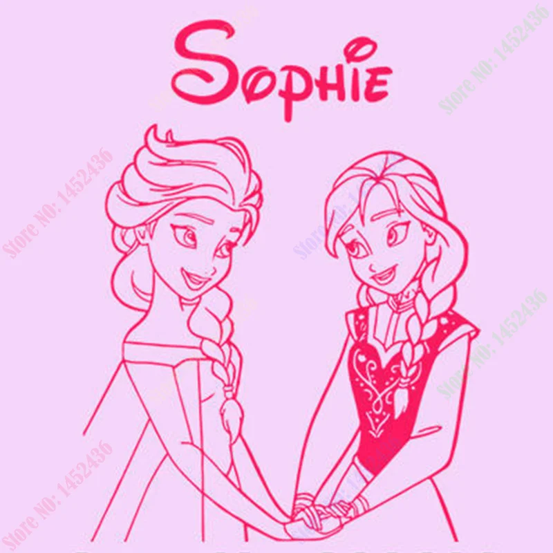 Free Shipping PERSONALISED ELSA & ANNA ,GIRLS VINYL WALL ART DECAL, STICKER