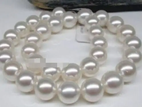 

HUGE 18"AAAA+ 11-12MM SOUTH SEA WHITE PEARL NECKLACE