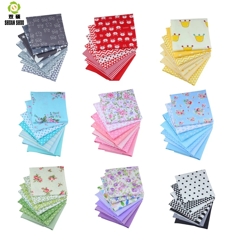 19x24cm High Quality 10 Style Charm Packs Patchwork Fabric  Cotton Quilting Fabrics For Sewing DIY Handmade Cloth 7 Color/set