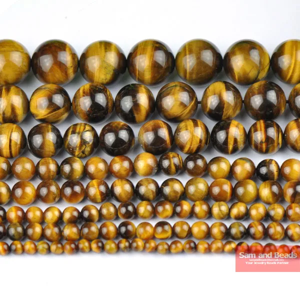 Natural Yellow Tiger Eye Beads 15.5\