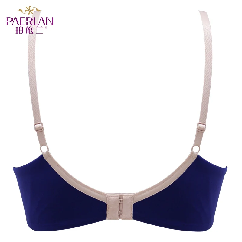 PAERLAN Solid One-Piece Smooth Seamless Bow 3/4 Cup Bra Push Up Sexy Contrast Tow Hook-and-eye Underwire Women underwear Summer