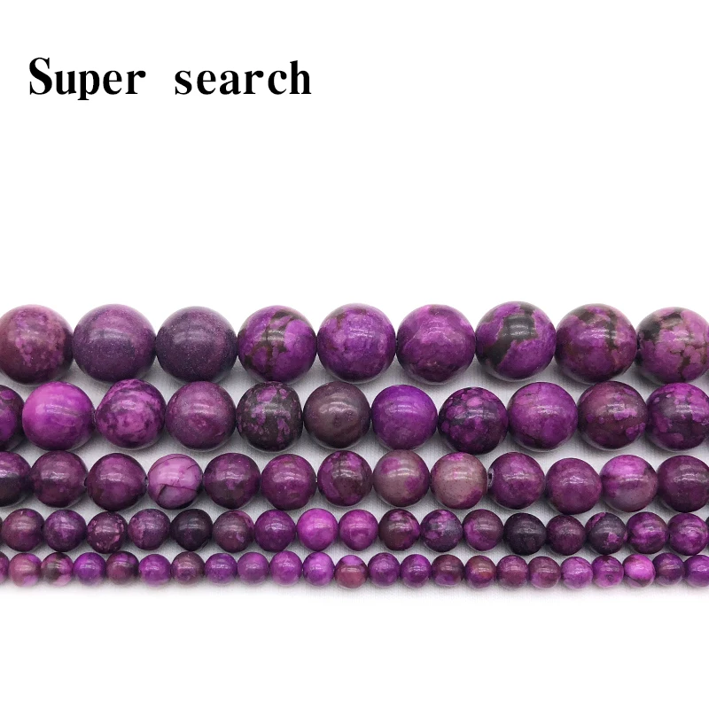 Aladdin 6/8/10/12MM Top Quality Deep purple Sugilite Agat Crystal Charoite Quartz Round Bead Diy Making Jewelry Accessories