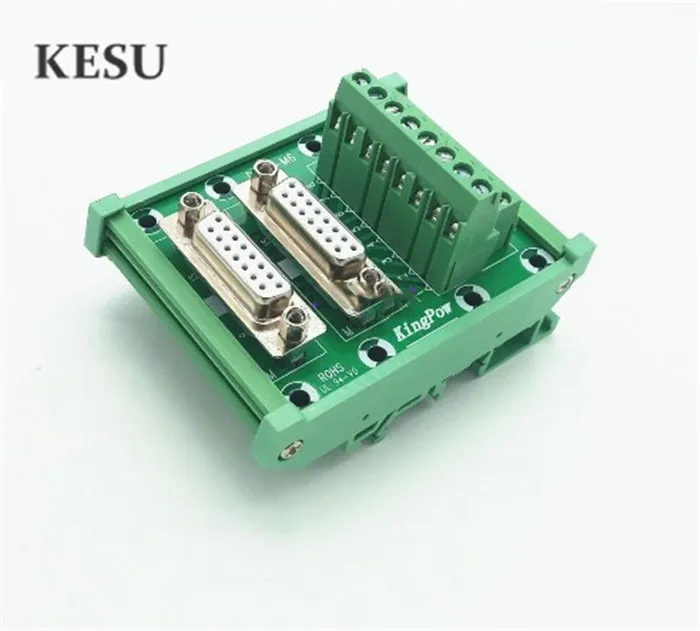 

5pcs Double DB15 15 pin 8PIN+7Pin Ports D-SUB female Male Terminal Breakout PCB Board Module Adapter Connector