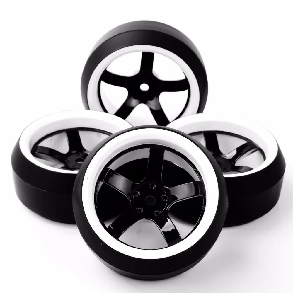 4Pcs/Set 6mm Offset 12mm Hex Drift Tires Wheel Rim fit 1:10 Scale HPI HSP On-Road Racing Car Model Accessories