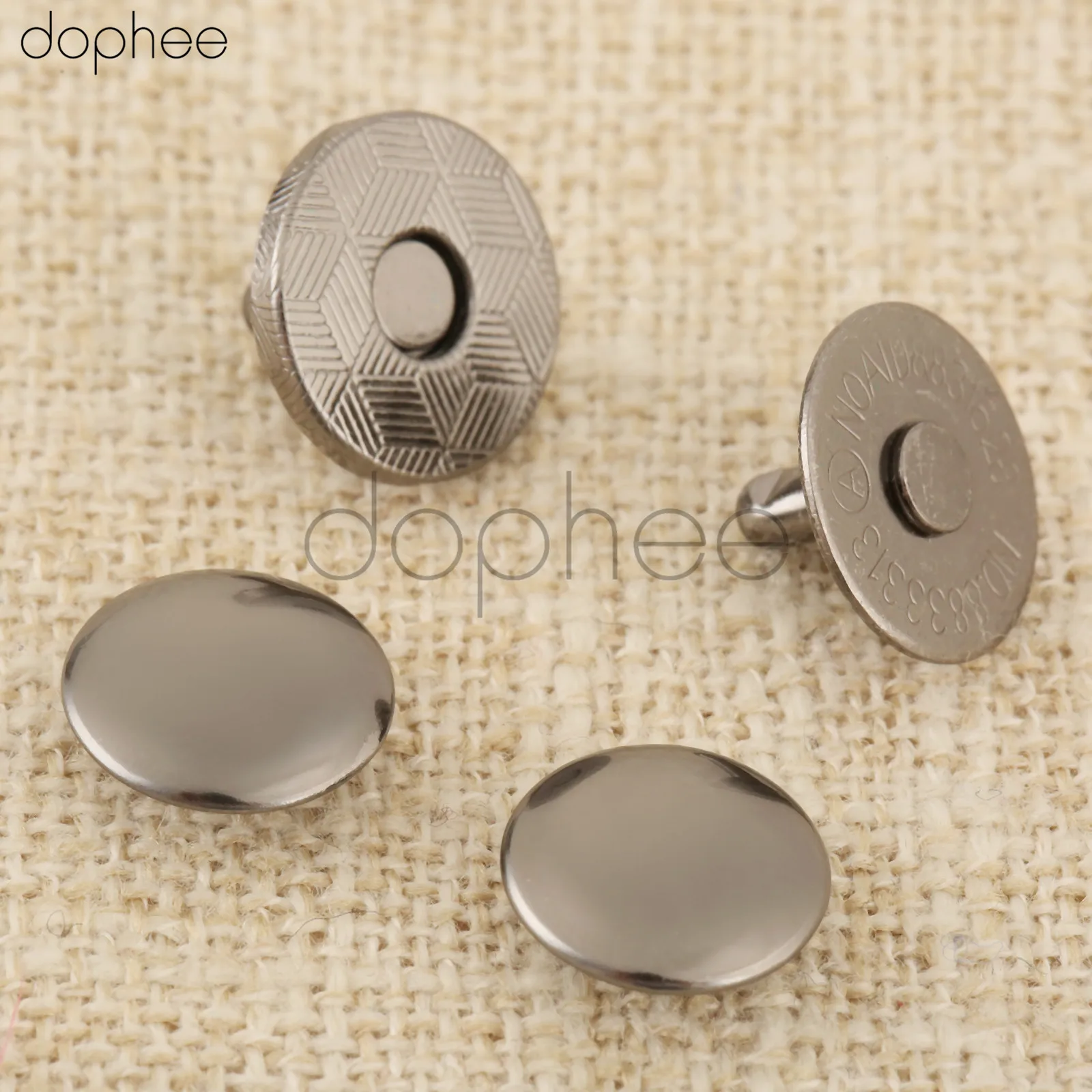 dophee 10sets 14/18mm Thin Strong Magnetic Snap Double-Sided Rivets Stud Closure Clasp Fastener Parts For Wallet Bags Clothes