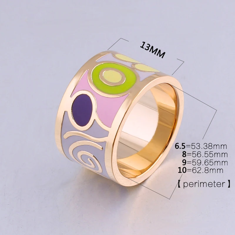 Color Culture Stainess Steel Gold Plating  Enamel  Rings