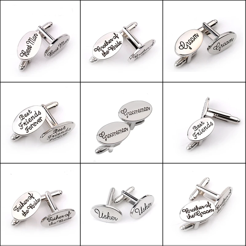 New wedding role letter cufflinks personality name groom men, friends forever, meet brother, groom, Brother of the Bride cuff