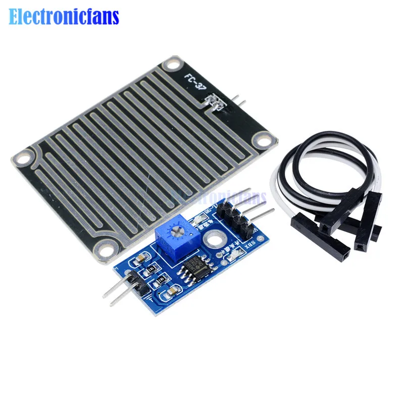 1Set Raindrop Detection Sensor Snow Rain Detector Weather Monitoring Module For Arduino 3.3V-5V