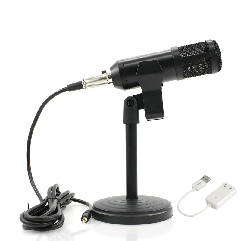 

New Dull Polish BM 800 Computer Microphone 3.5mm Wired Condenser Sound Microphone With Shock Mount For Recording Braodcasting