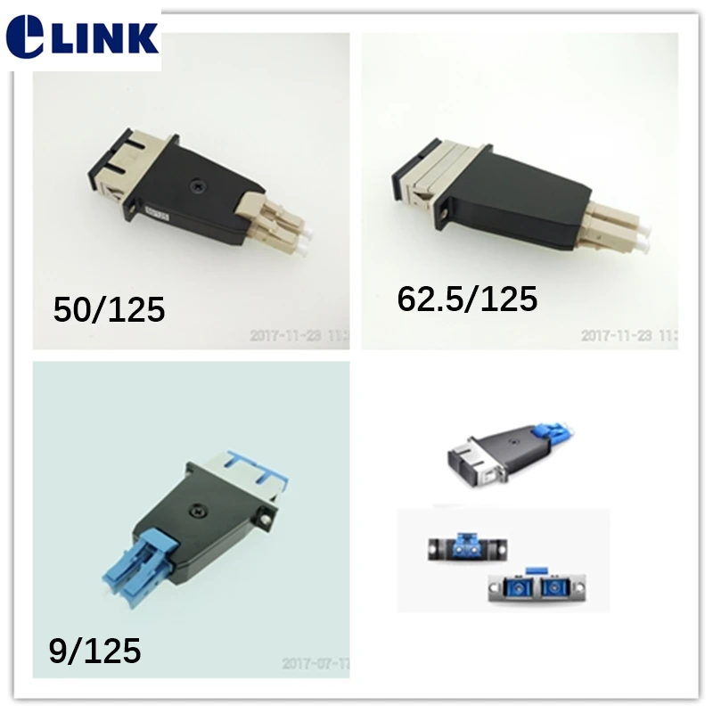 LC-SC fiber adapter FM hybrid duplex  female to male SM MM APC LC to SC DX fiber optic adapter ftth coupler free shipping ELINK